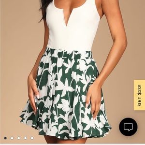 Lulu’s Green and White Skirt